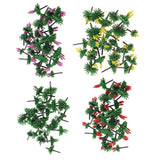 Maxbell 120Pcs Train Railway Scenery Layout Plastic Flower Trees Model Home Decor