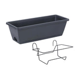 Maxbell Balcony Planter Outside Yard Decoration Hanging Flower Pot for Railing/fence Dark Gray