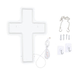 Maxbell Cross Neon Sign Cold Light Hanging Neon Light for Christmas Festivals Easter 41x30CM
