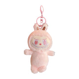 Maxbell Plush Cartoon Doll Keychain Cute Soft Key Pendant for Creative Gift Key Bags pink and pink eyes