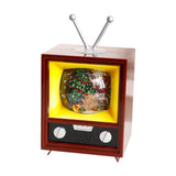 Small Christmas Television Statue Miniature for Tabletop Holiday Decorative