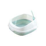 Cat Litter Box Toilet Tray Portable Semi Enclosed Sand Box Removable Large Blue - Aladdin Shoppers