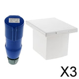 3xRV Camper 220V-240V 16A External Flush Hook Up Waterproof  Plug Socket White