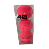 Maxbell 3Pcs Pickleball Balls 40 Holes for Outdoor Courts Sanctioned Tournament Play Rose Red