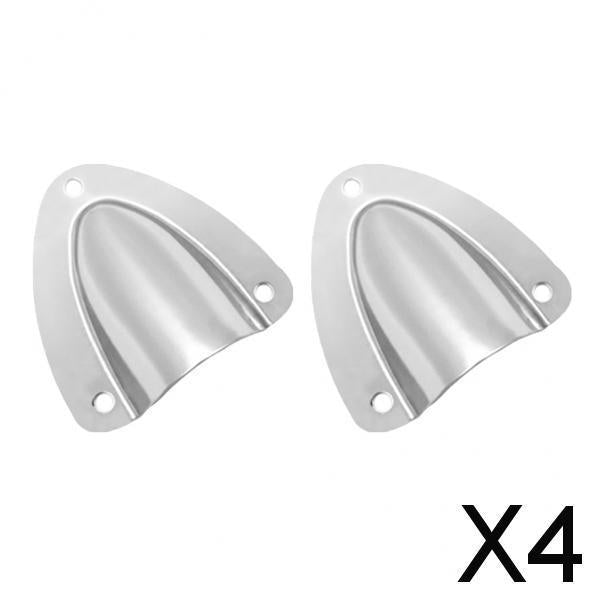 Maxbell 4x2 Sets Grade Stainless Steel Midget Clam Shell Wire Cable Vent Cover Silver