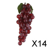 Maxbell 14xArtificial Faux Fake Lifelike Plastic Fruit Grape Apple Lemon Sketch Prop c