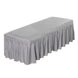 3xMassage Cosmetic Table Valance Sheet Cover with Hole Gray-190x70cm