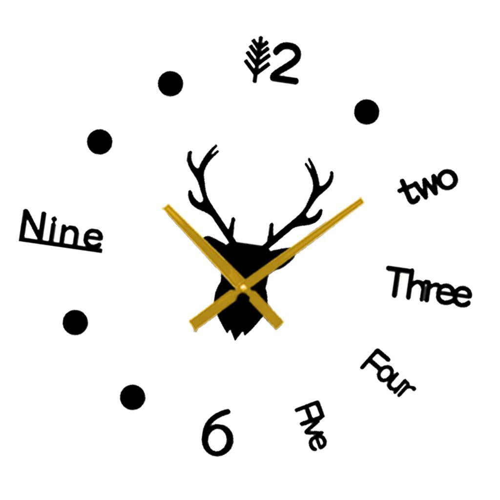 Maxbell Maxbell DIY 3D Wall Stickers Clock 3D Mirror Surface Sticker Black