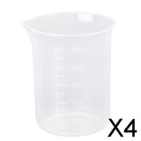 Maxbell 4x50ml-500ml Clear Graduated Beaker Measuring Cup Kitchen Lab Tool 250ml