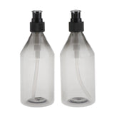 Maxbell 2x 300ml Pump Bottle Travel Shampoo Lotion Conditioner Dispenser Gray+Black