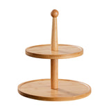 Maxbell Cupcake Stand Decorative Fruit Plate for Birthday Baby Shower Tea Party 2 Tiers Light Brown