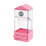 Maxbell Bird Food Feeder Clear Automatic Bird Feeder for Canaries Cockatoo Lovebirds pink
