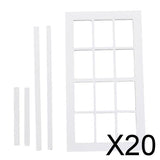 Maxbell 20x1:12 Scale Dolls House Miniature Wooden 12 pane Window Frame White
