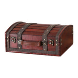 Maxbell Treasure Chest Wooden Home Decor Collection Handcrafted Table Decorative Box Red
