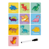 Maxbell Tracing Practice Cards Paper Animals Puzzle Cards for Beginners Kindergarten Dinosaur
