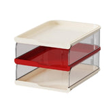 Maxbell Desktop File Sorter Organizer Desk Supplies Letter Organizer Document Holder Red White 3 Tier