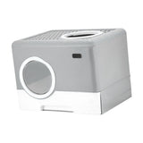 Pet Cat Litter Box Toilet Closed Easy Clean Kitty Litter Box for Indoor Gray - Aladdin Shoppers