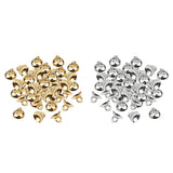 Maxbell 400Pcs Plastic Half Round Shape Bell Beads Cap with Loop Finding Gold&Silver