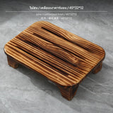 Maxbell 1-Piece hardwood Wood Small Footstool, Beech Step Stool, Multi-Functional Wooden Ottoman, Modern Minimalist Foot Rest for Bedroom, Sofa, Under Desk, Shoe Bench, Easy to Clean, No Assembly Pine 12 Carbonized