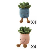 Maxbell 8 PCS Cute Lifelike Plush Green Potted Plants Plant Stuffed Toy Decors