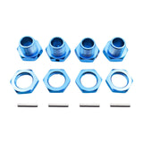 Maxbell 4 Pieces RC Hex Hubs RC Crawler 17mm Spare Parts Accessory Wheel Hex Adapter Blue