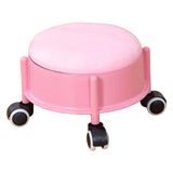 Maxbell 360° Rotating Low Roller Seat Stool Kids Women for Salons Living Room Garage Pink