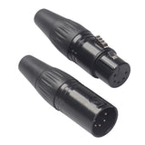 Maxbell 3x Zinc Alloy 5 Pins Audio Video RCA Solderless Adapter Plug