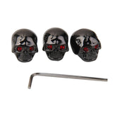 Maxbell 7x3pcs Electric Guitar Skull Head Volume Control Knobs Black