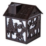 Maxbell House Shaped Humidifier Colorful Lights with Night Light for Hotel Farmhouse Dark wood grain