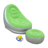 Maxbell Inflatable Lounge Chair with Foot Stool Lazy Sofa for Camping Travel Outdoor Green