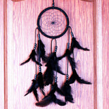 Maxbell Handmade Black Feather with Beads Dream Catcher Wall Hanging Decoration