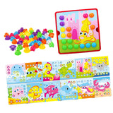 Maxbell Mosaic Pegboard Educational Toys with Pegs for 2 3 4 Year Olds Kids Toddlers Style A