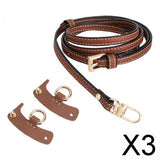 Maxbell 3xLuggage Straps Parts Bag Strap for Briefcase Clutch Bag Purse Brown