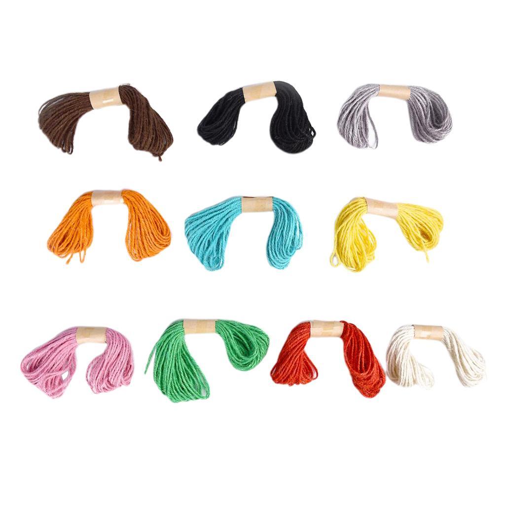 Maxbell 10 Rolls 2mm Jute Twine String Rope Jute Cord for DIY Crafts Gift Wrapping