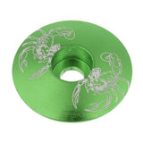 Maxbell Aluminum Alloy Bicycle Threadless Stem Headset Top Cap Cover Green Scorpion - Aladdin Shoppers