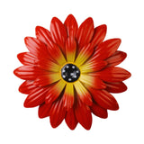 Maxbell Metal Flower Wall Decor 20 cm Iron 3D Decoration for Patio Porch Living Room Red
