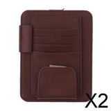 Maxbell 2xEye Frame Holder Car Sun Glasses Ticket Receipt Card Clip Storage Board Brown