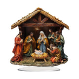 Maxbell Jesus Birth Figurine Crafts Christmas Statue for Living Room Desktop Bedroom