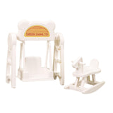 1/12 Swing and Rocking Horse Toy Role Play Miniature Furniture Pretend Fairy white