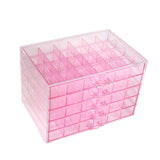 Maxbell Nail Tip Display Case Clear Drawer Empty Earring Rings Necklaces Storage Box clear pink