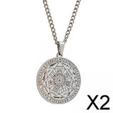Maxbell 2xMens Pendant Necklace Costume Props Mens Jewelry for Hip Hop Daily Wear Punk