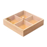 Maxbell Bamboo Nut Serving Tray Platter for Restaurant Outdoor Picnic Indoor Outdoor 20x20x4.5cm