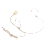 Maxbell 4xDual Ear Hook Wired Headset Headworn Microphone Beige 3.5mm Straight Angle