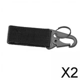 Maxbell 2xNylon Duty Belt Keepers with Key Holder Key Ring Holder Nylon Webbing Buckle Black