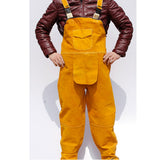 Maxbell Cowhide Leather Welding Overalls for Men Heat-resistant Flame-resistnat L