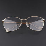 Maxbell Maxbell Fashion Retro Clear Lens Full Rim Metal Frame EyeGlass for Women  Golden