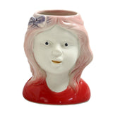 Maxbell 2x Succulent Pots Ceramic Planter Small Succulent Pot with Drainage Girl Boy