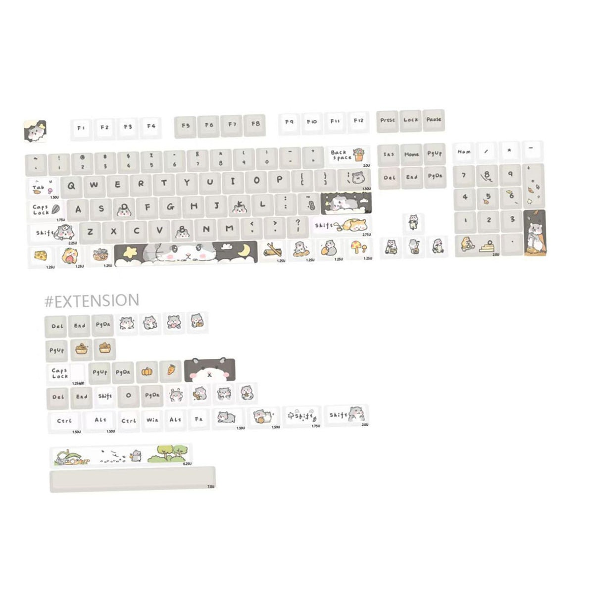 Maxbell PBT Keycaps 141 Keys Cute Ideal Gift Replacement Mechanical Keyboard Keycaps