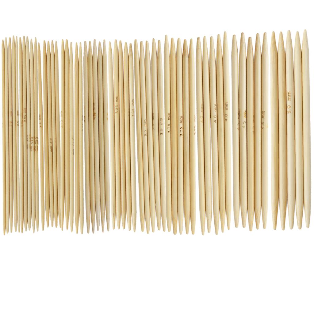 Maxbell 11 Sets 4.9" Bamboo Knitting Gloves Needles Double Pointed 2.0--5.0mm US 0-8