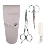 Maxbell Maxbell Nose Beard Mustache Scissors and Comb Set  for Men Women Care With Bag Gray
